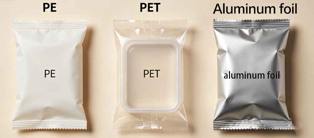 Common laminated packaging materials PET PA PE CPP aluminum foil VMPET