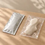 Sage, kraft and cream concept vacuum & retort bags, with realistic packaging construction.